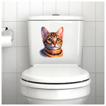 Orange Cat Bengal Kitten Face Vinyl Sticker Decal
