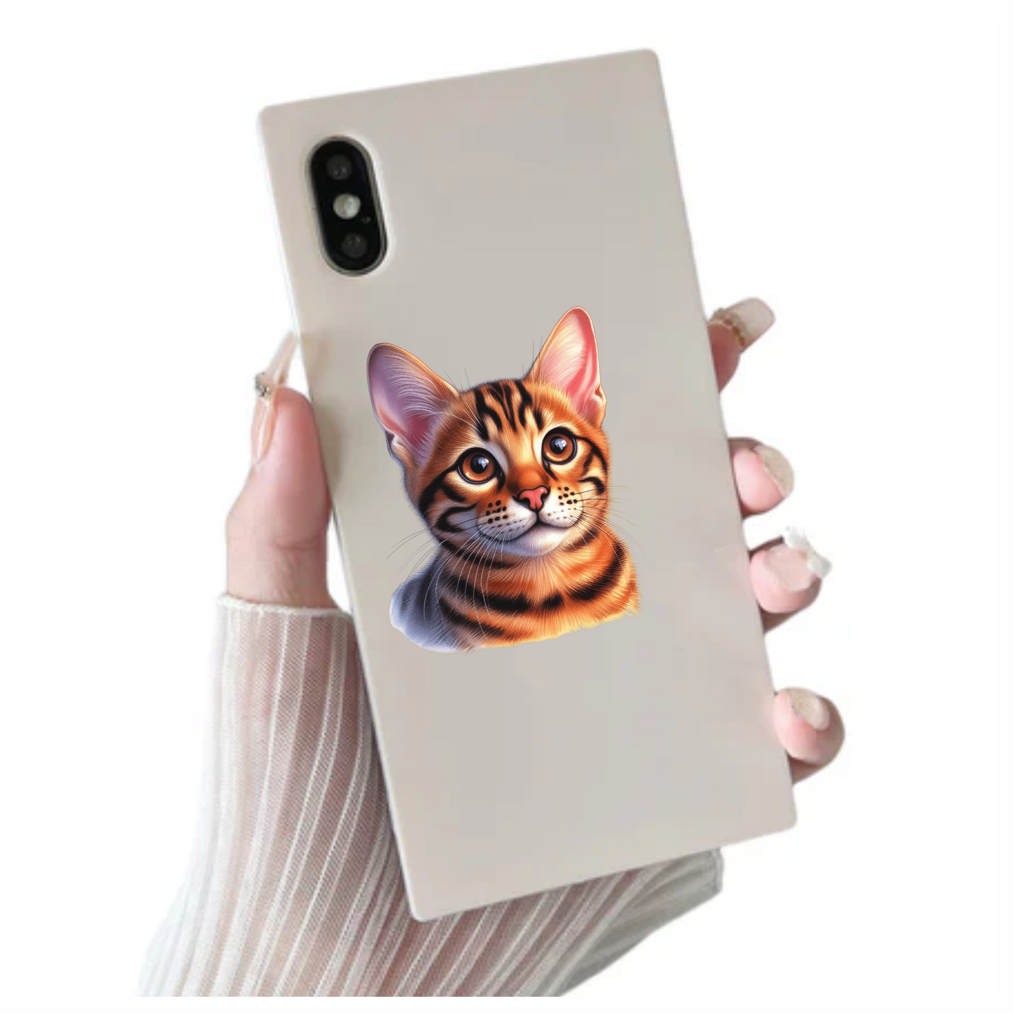 Orange Cat Bengal Kitten Face Vinyl Sticker Decal