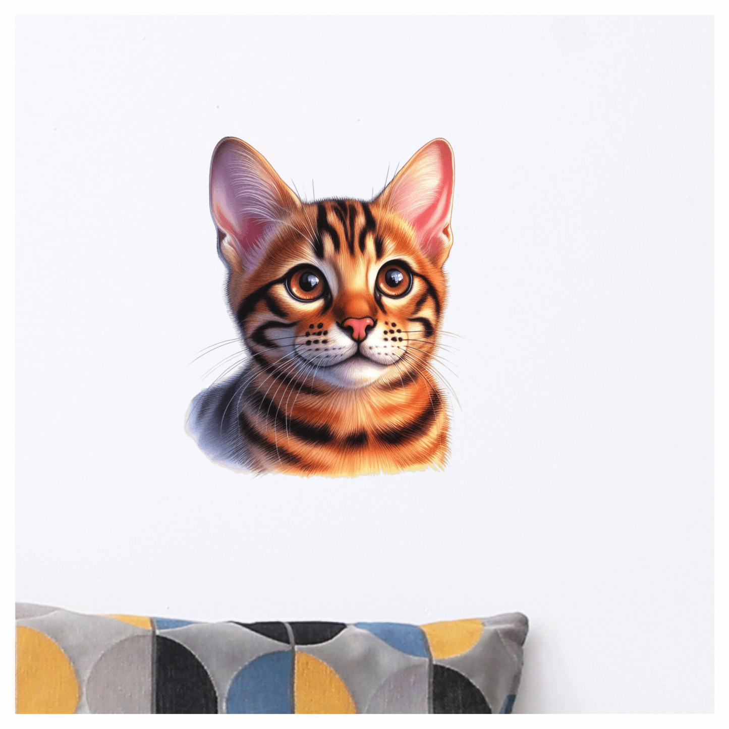 Orange Cat Bengal Kitten Face Vinyl Sticker Decal