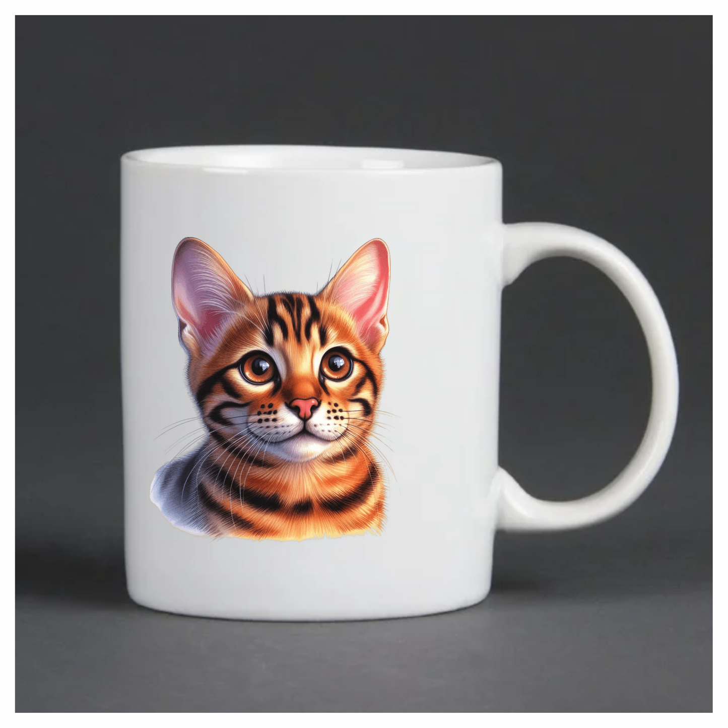 Orange Cat Bengal Kitten Face Vinyl Sticker Decal