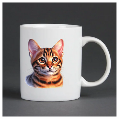 Orange Cat Bengal Kitten Face Vinyl Sticker Decal
