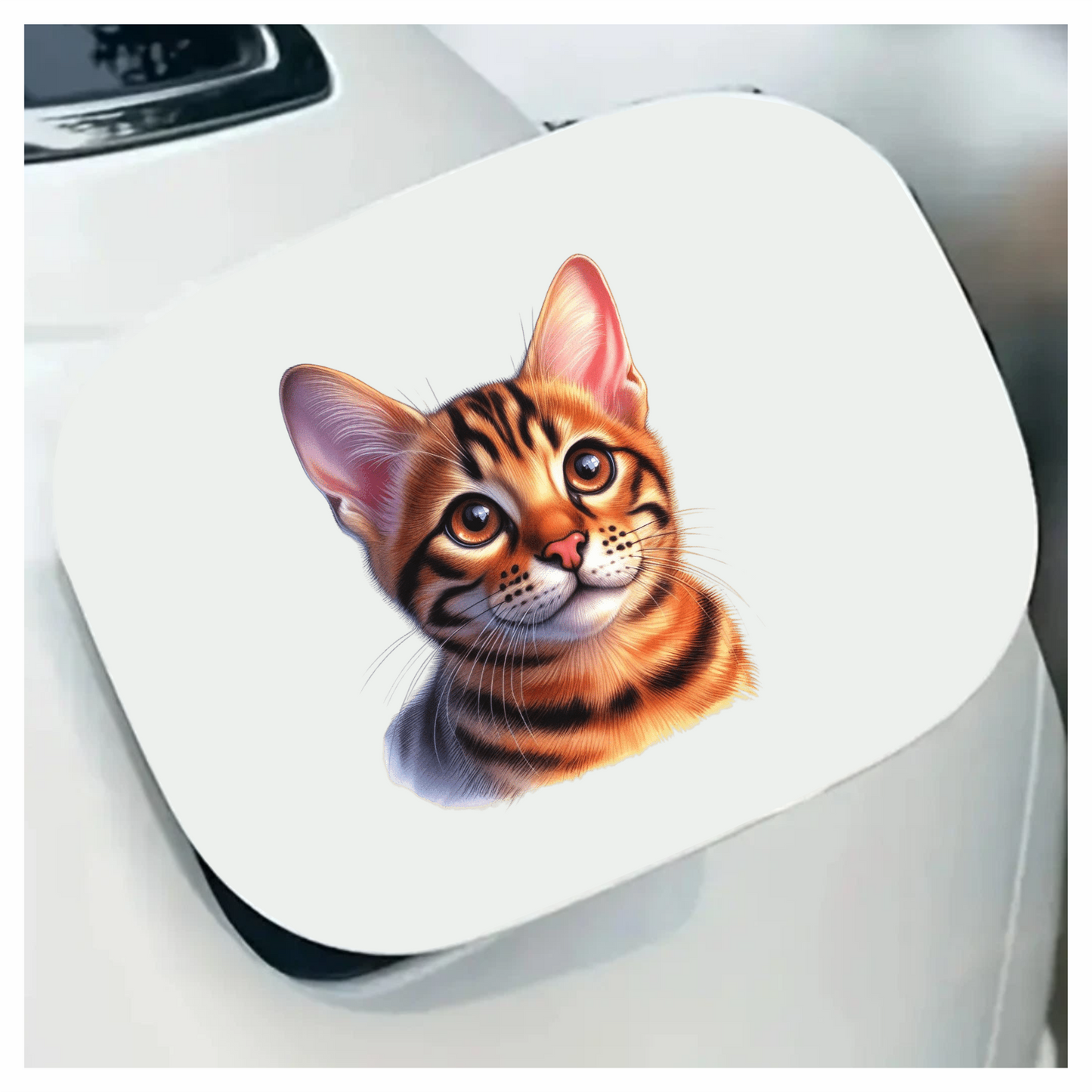 Orange Cat Bengal Kitten Face Vinyl Sticker Decal