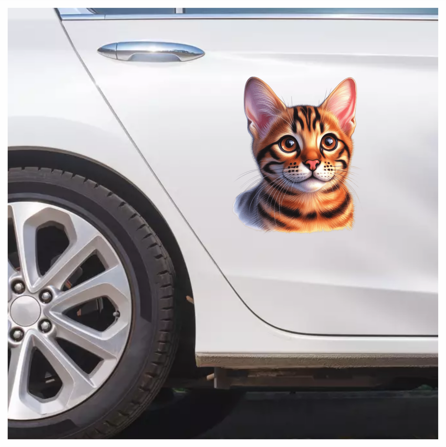 Orange Cat Bengal Kitten Face Vinyl Sticker Decal