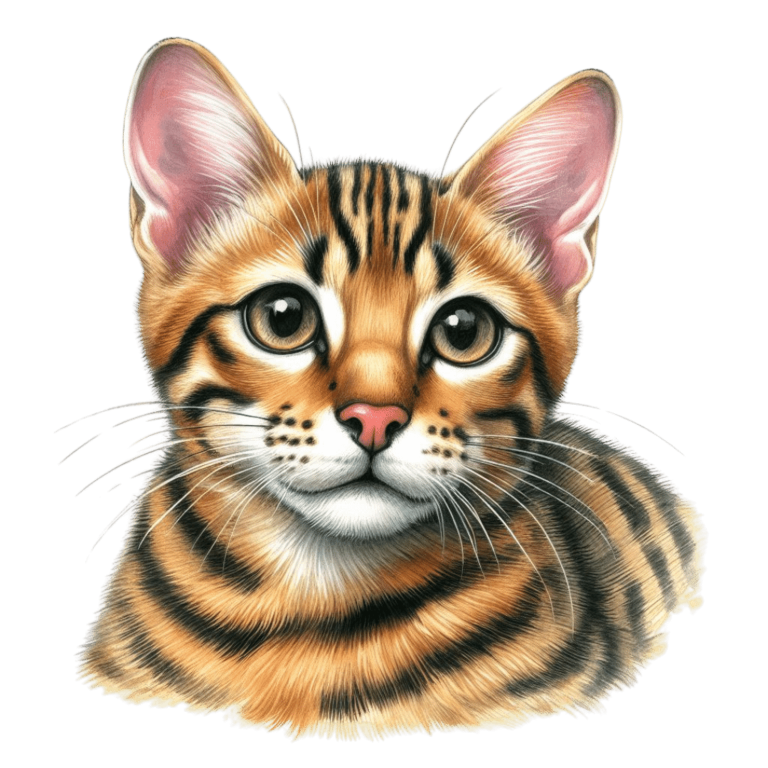 Brown Cat Bengal Kitten Portrait Vinyl Sticker Decal