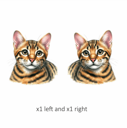 Brown Cat Bengal Kitten Portrait Vinyl Sticker Decal