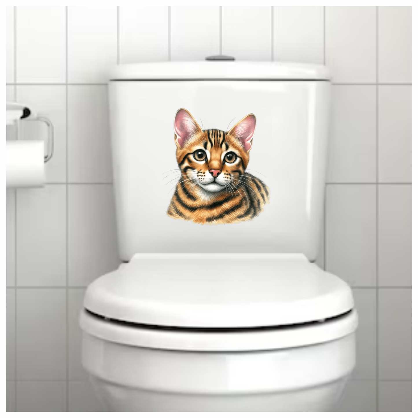 Brown Cat Bengal Kitten Portrait Vinyl Sticker Decal