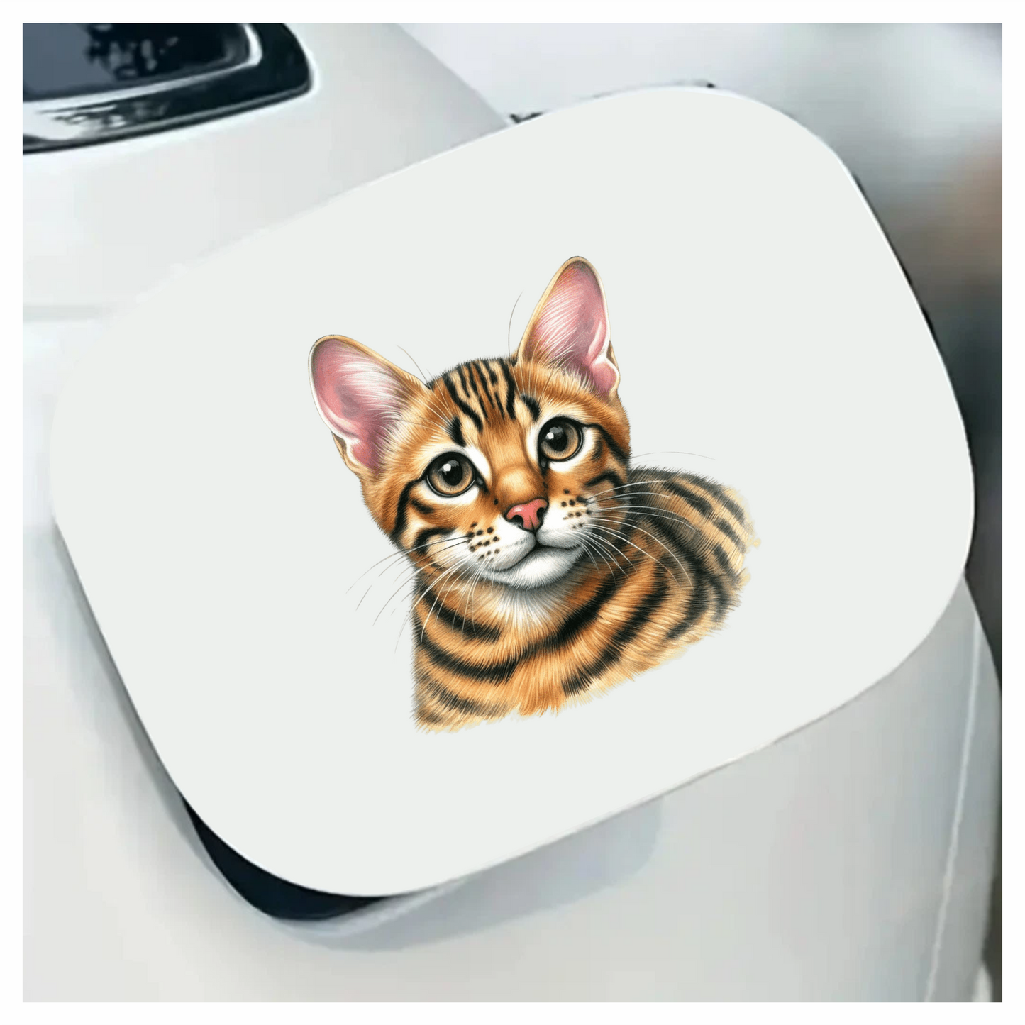 Brown Cat Bengal Kitten Portrait Vinyl Sticker Decal