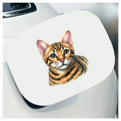 Brown Cat Bengal Kitten Portrait Vinyl Sticker Decal