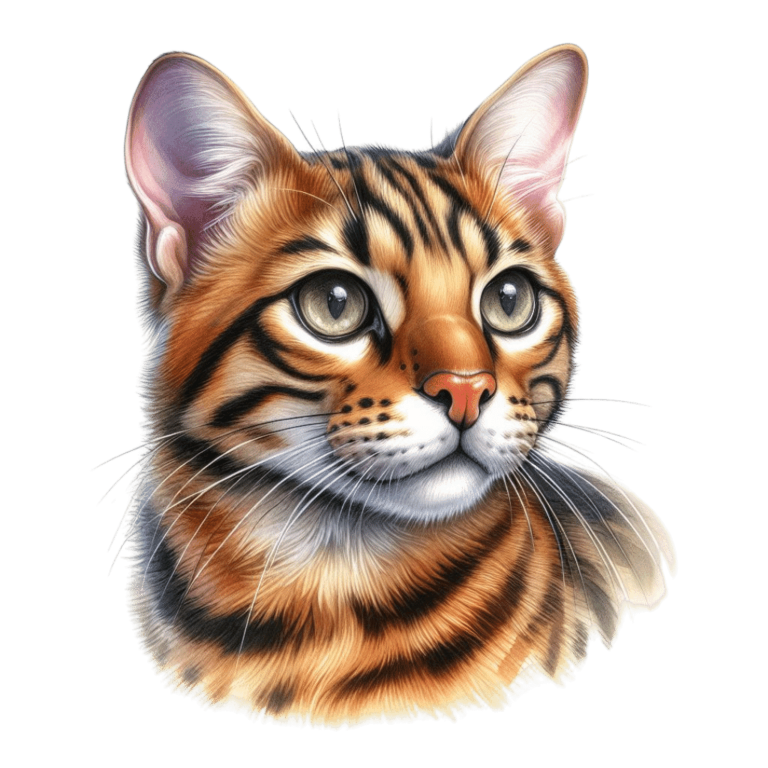 Brown Cat Bengal Portrait Realistic Vinyl Sticker Decal