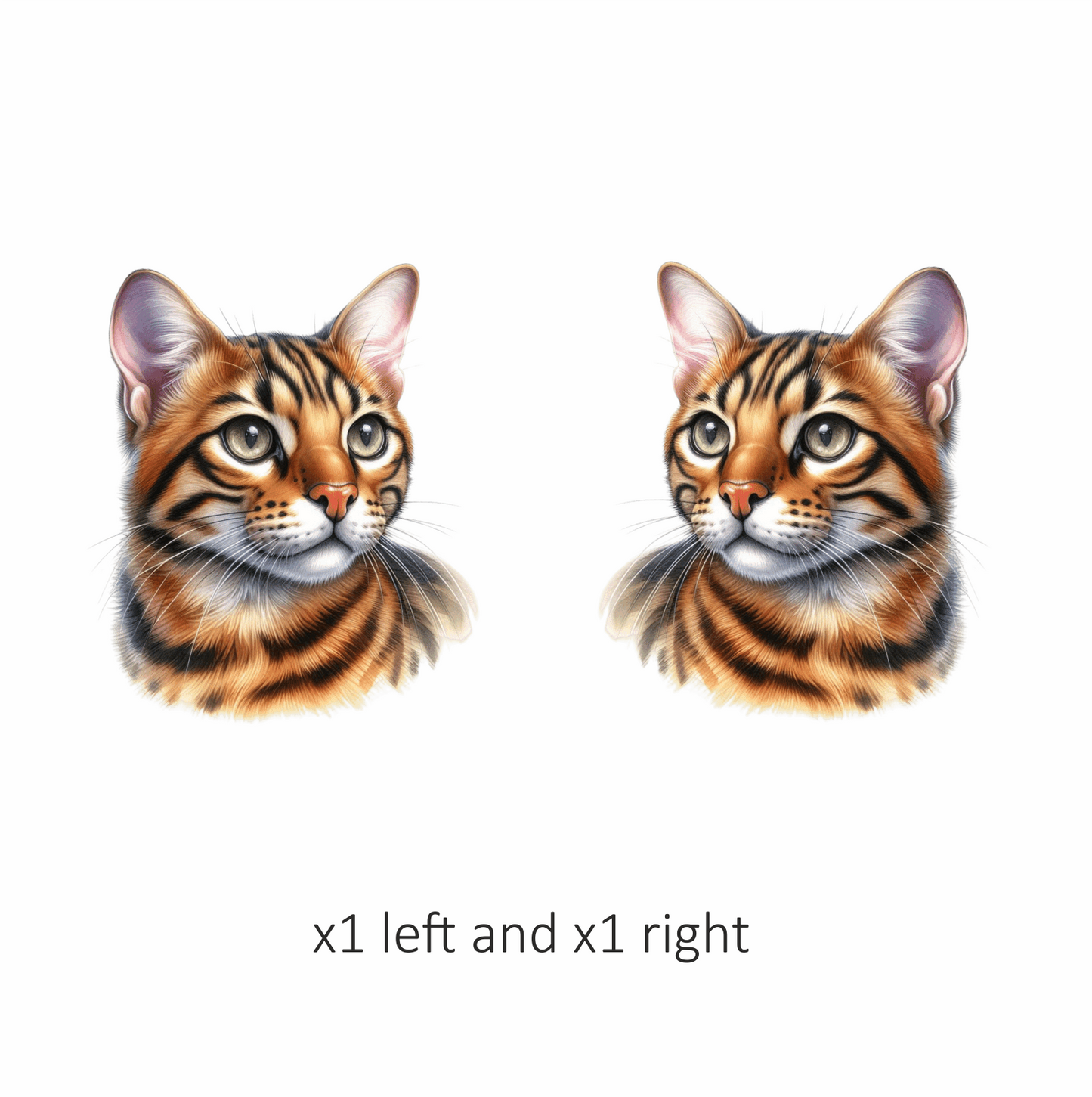 Brown Cat Bengal Portrait Realistic Vinyl Sticker Decal