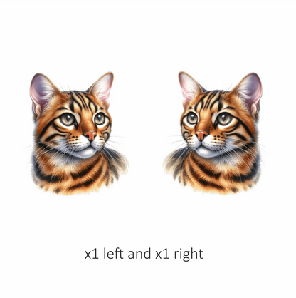 Brown Cat Bengal Portrait Realistic Vinyl Sticker Decal