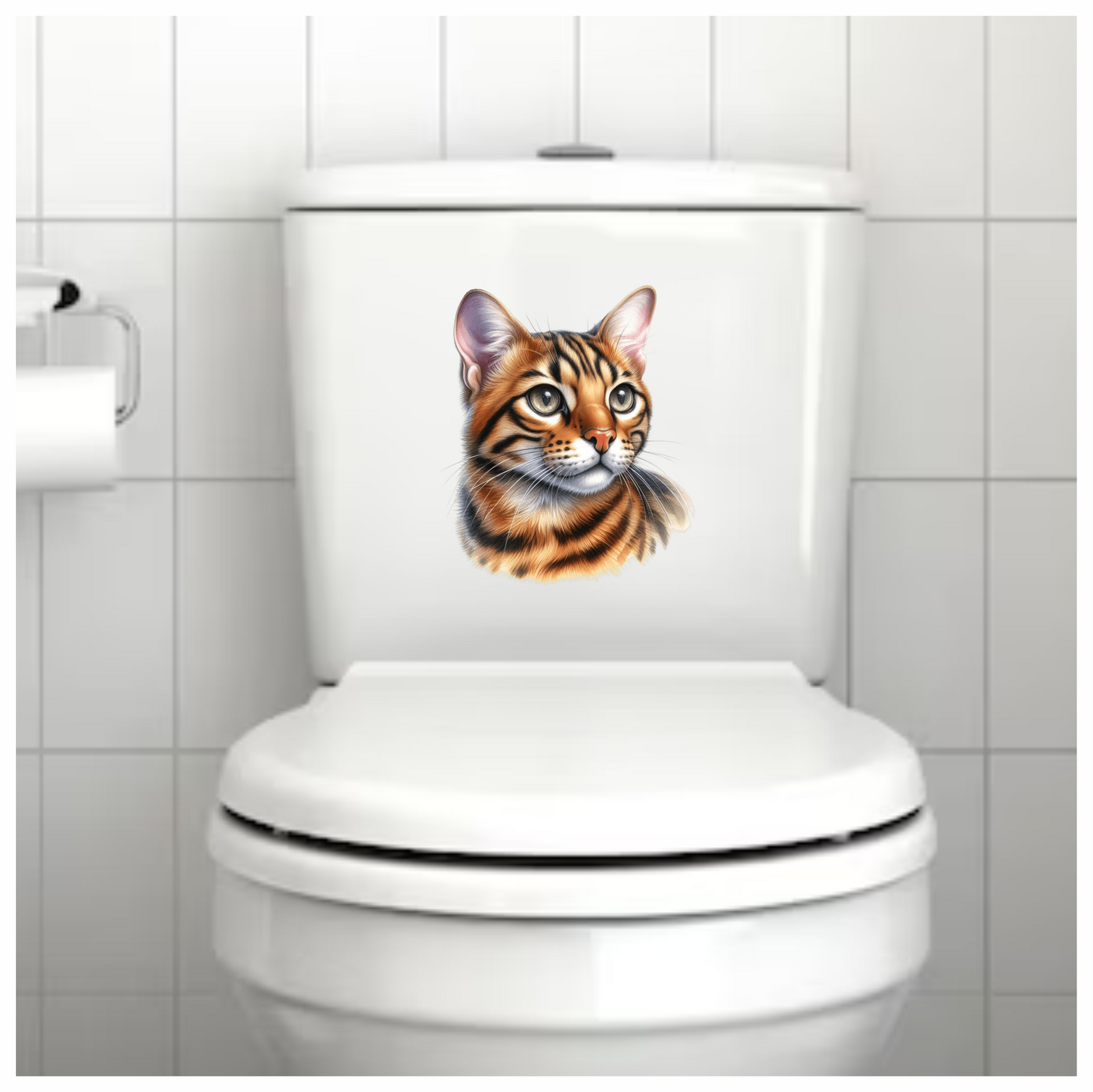 Brown Cat Bengal Portrait Realistic Vinyl Sticker Decal