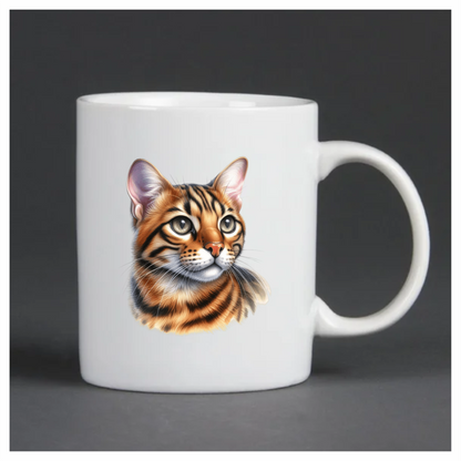 Brown Cat Bengal Portrait Realistic Vinyl Sticker Decal