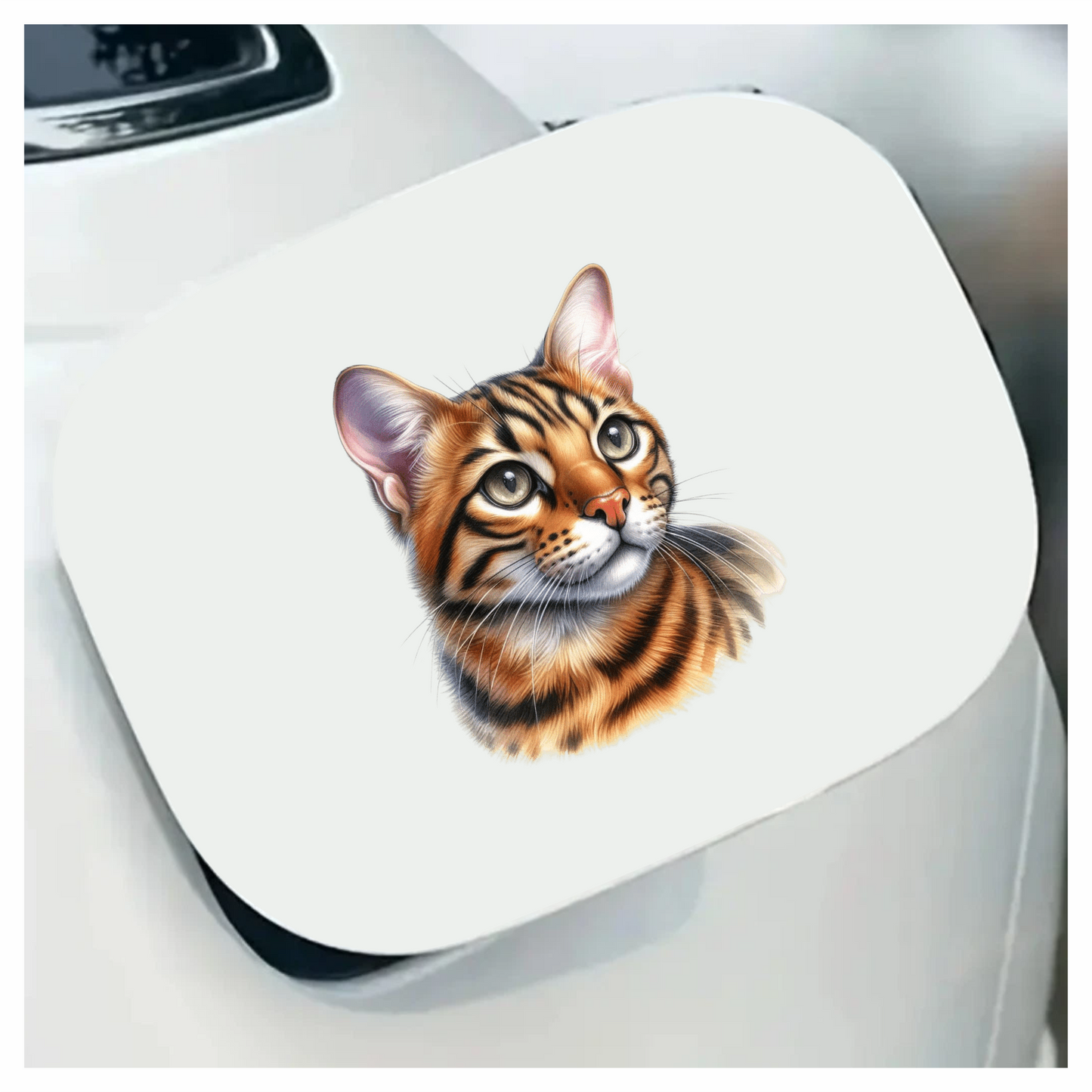 Brown Cat Bengal Portrait Realistic Vinyl Sticker Decal