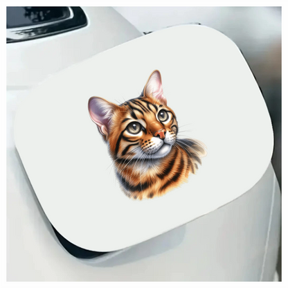Brown Cat Bengal Portrait Realistic Vinyl Sticker Decal
