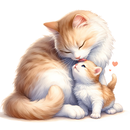 Orange White Cat Kitten Loving Vinyl Sticker Decal