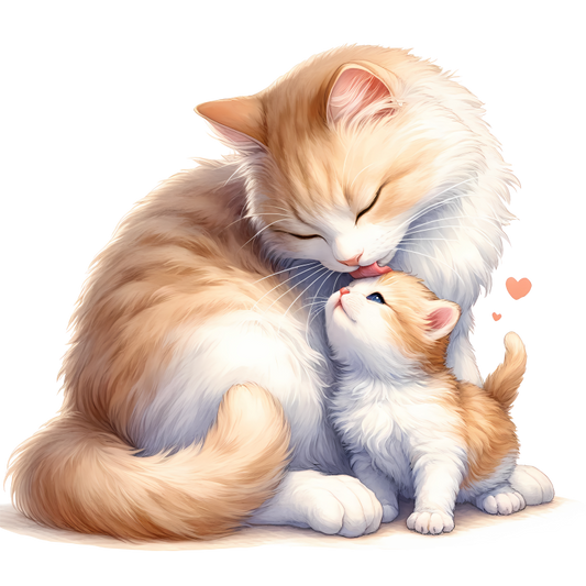Orange White Cat Kitten Loving Vinyl Sticker Decal