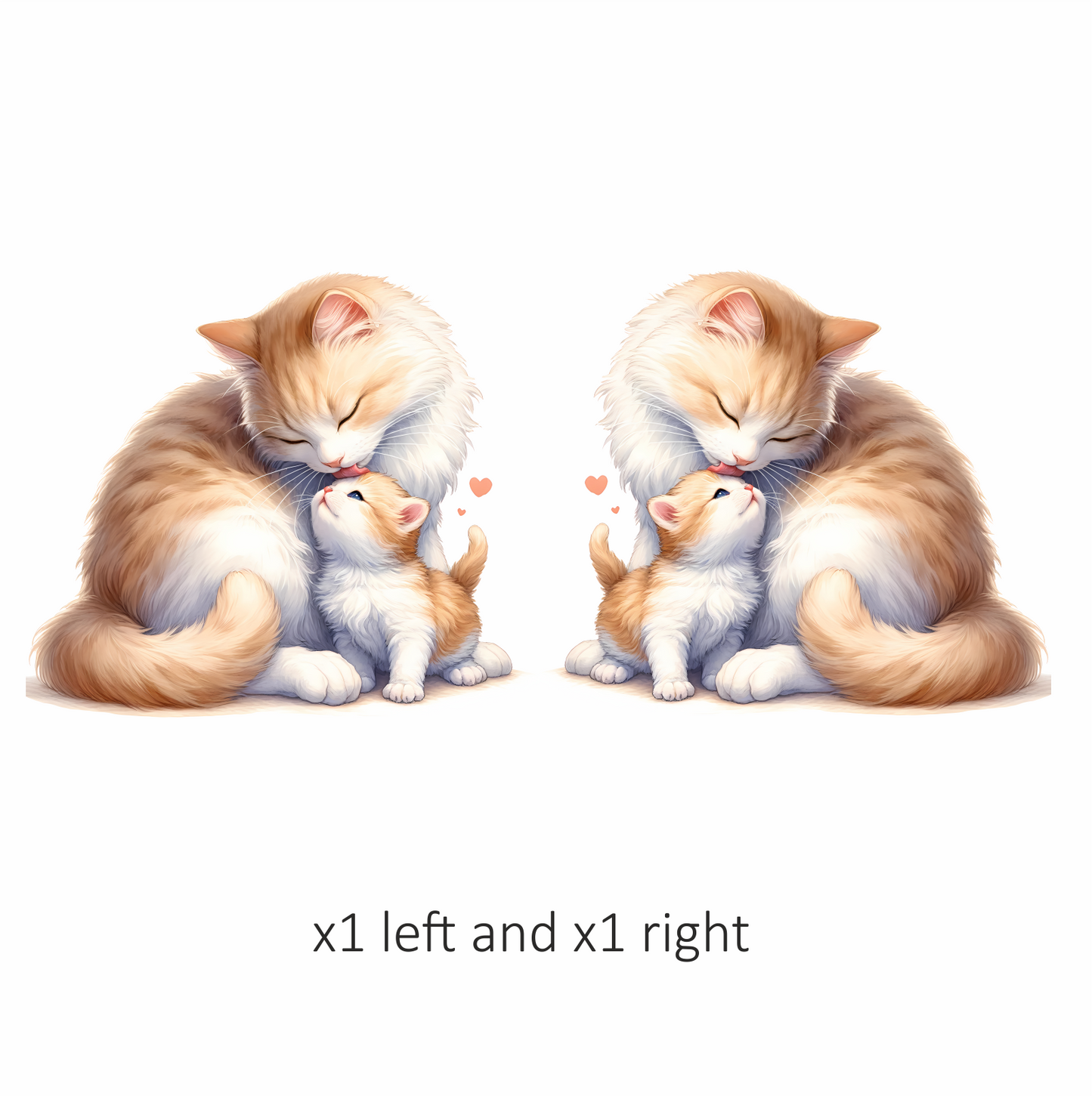 Orange White Cat Kitten Loving Vinyl Sticker Decal