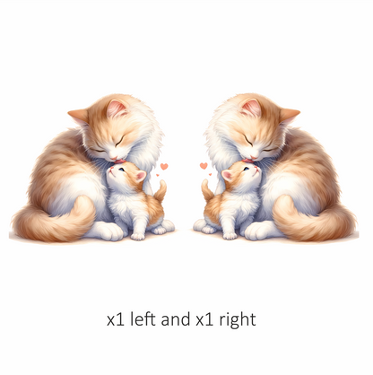Orange White Cat Kitten Loving Vinyl Sticker Decal