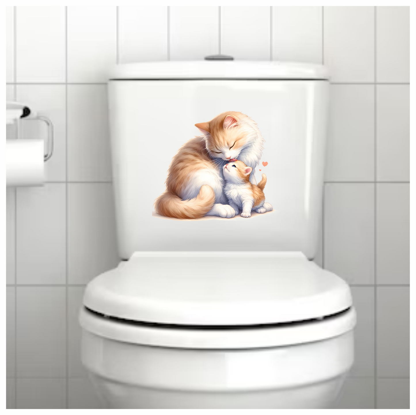 Orange White Cat Kitten Loving Vinyl Sticker Decal