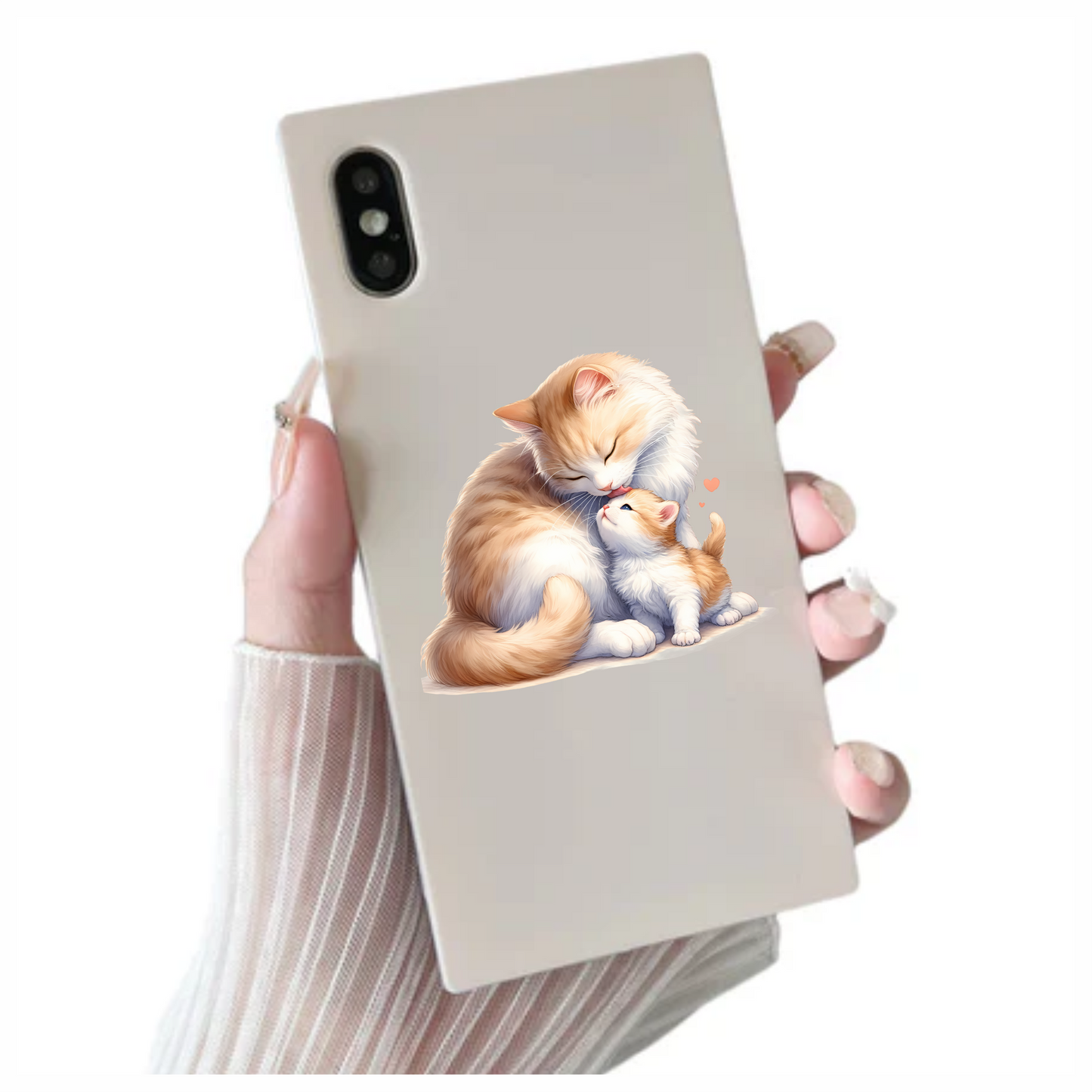 Orange White Cat Kitten Loving Vinyl Sticker Decal