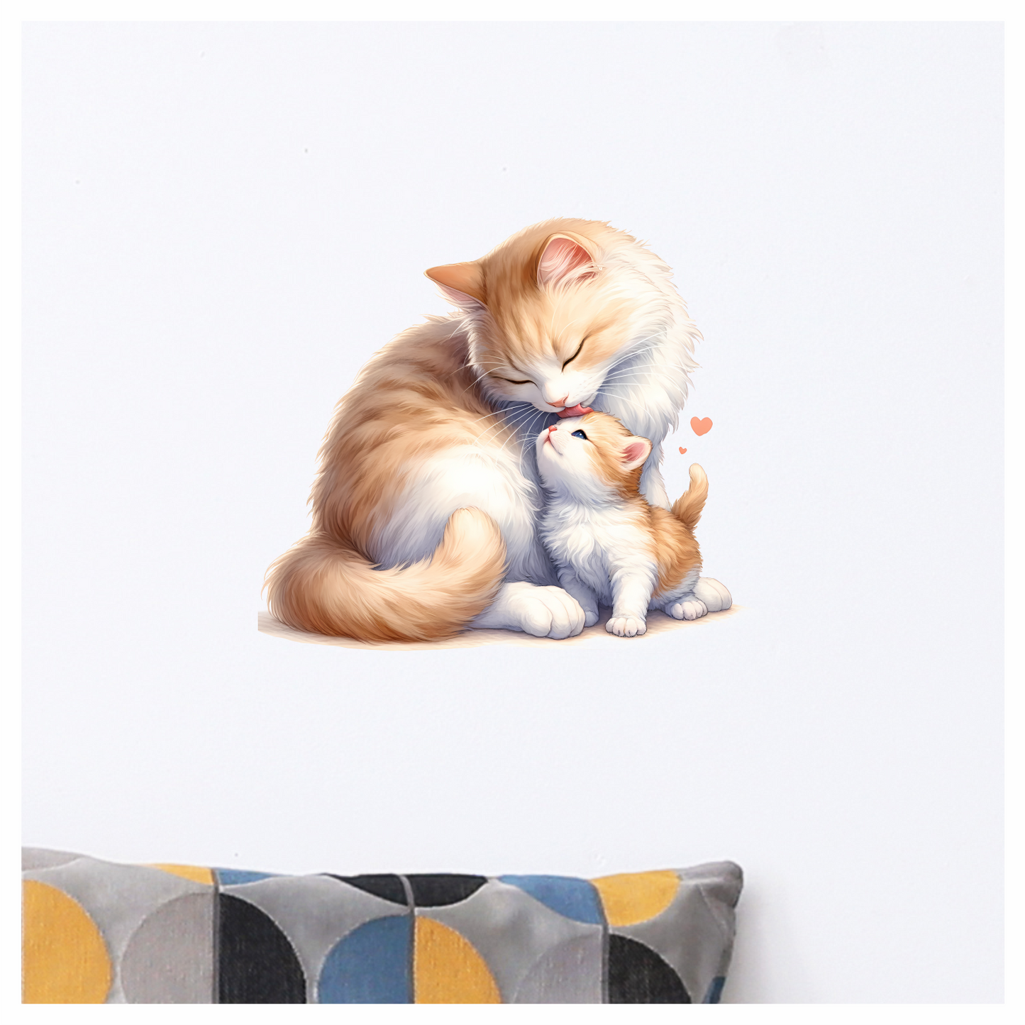Orange White Cat Kitten Loving Vinyl Sticker Decal