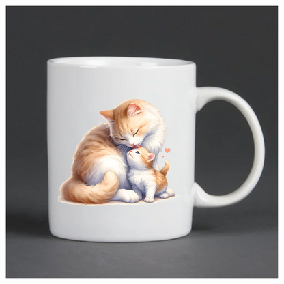 Orange White Cat Kitten Loving Vinyl Sticker Decal