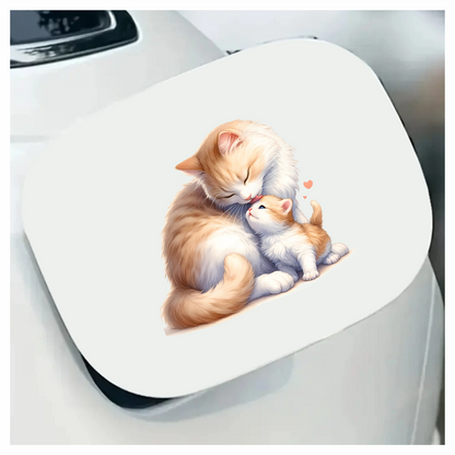 Orange White Cat Kitten Loving Vinyl Sticker Decal