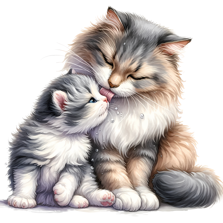 Grey White Cat Kitten Maine Vinyl Sticker Decal