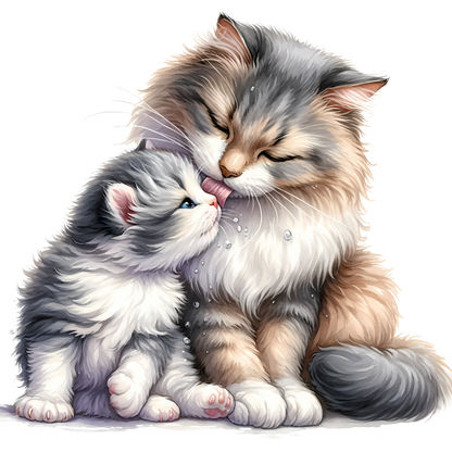 Grey White Cat Kitten Maine Vinyl Sticker Decal