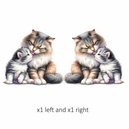 Grey White Cat Kitten Maine Vinyl Sticker Decal