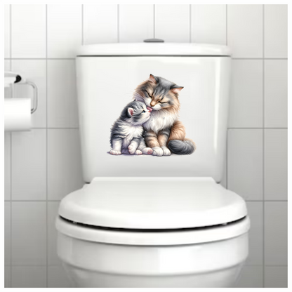 Grey White Cat Kitten Maine Vinyl Sticker Decal