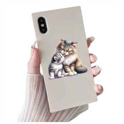 Grey White Cat Kitten Maine Vinyl Sticker Decal