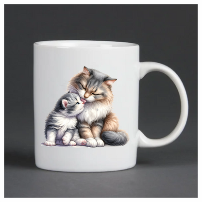 Grey White Cat Kitten Maine Vinyl Sticker Decal