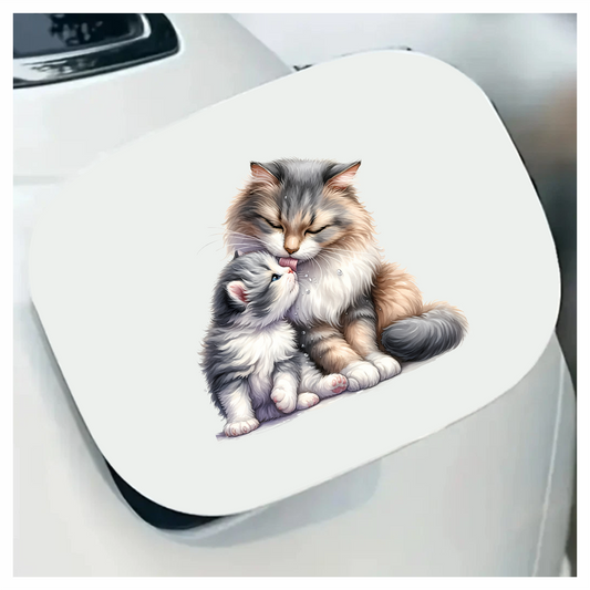 Grey White Cat Kitten Maine Vinyl Sticker Decal