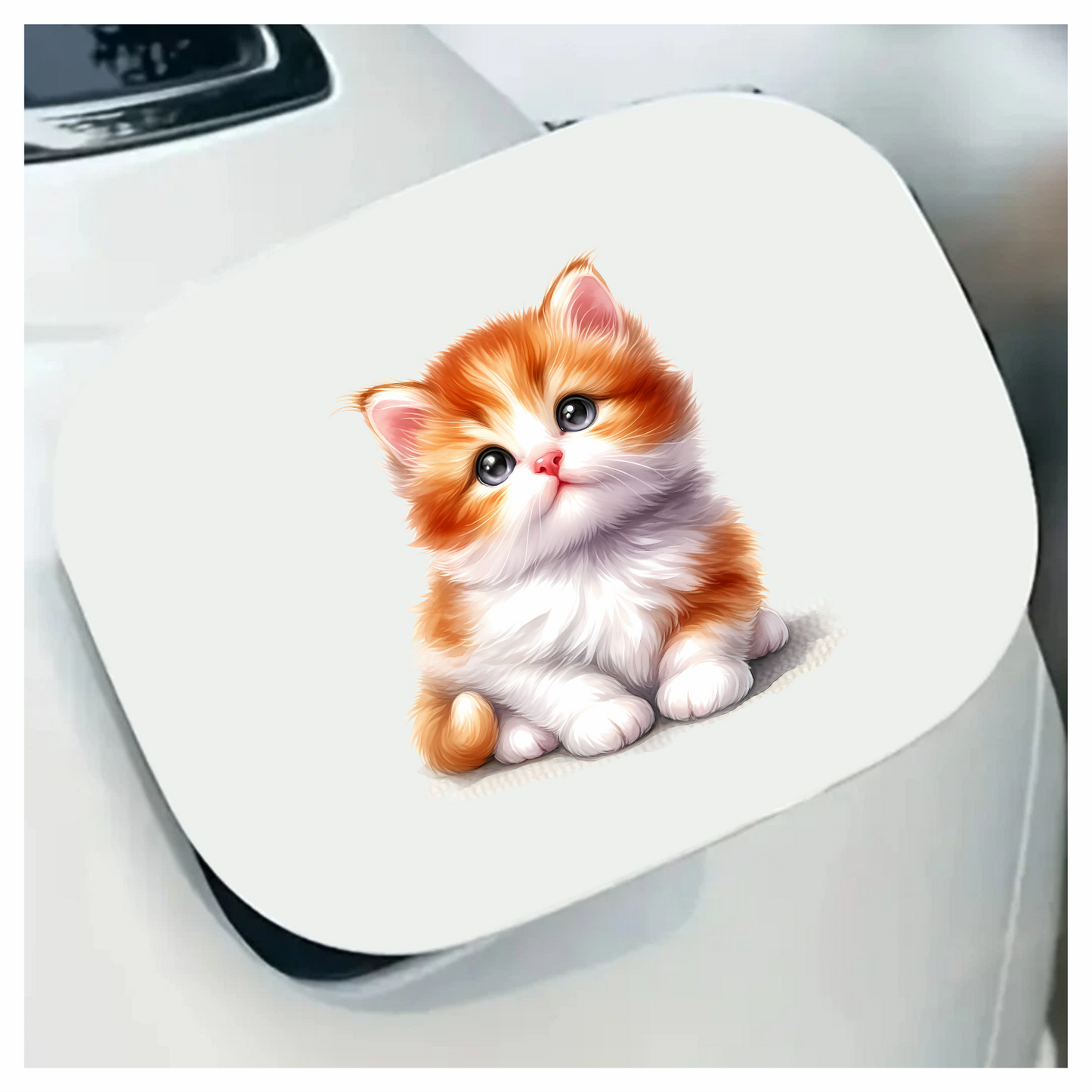 Orange White Kitten Fluffy Cute Vinyl Sticker Decal