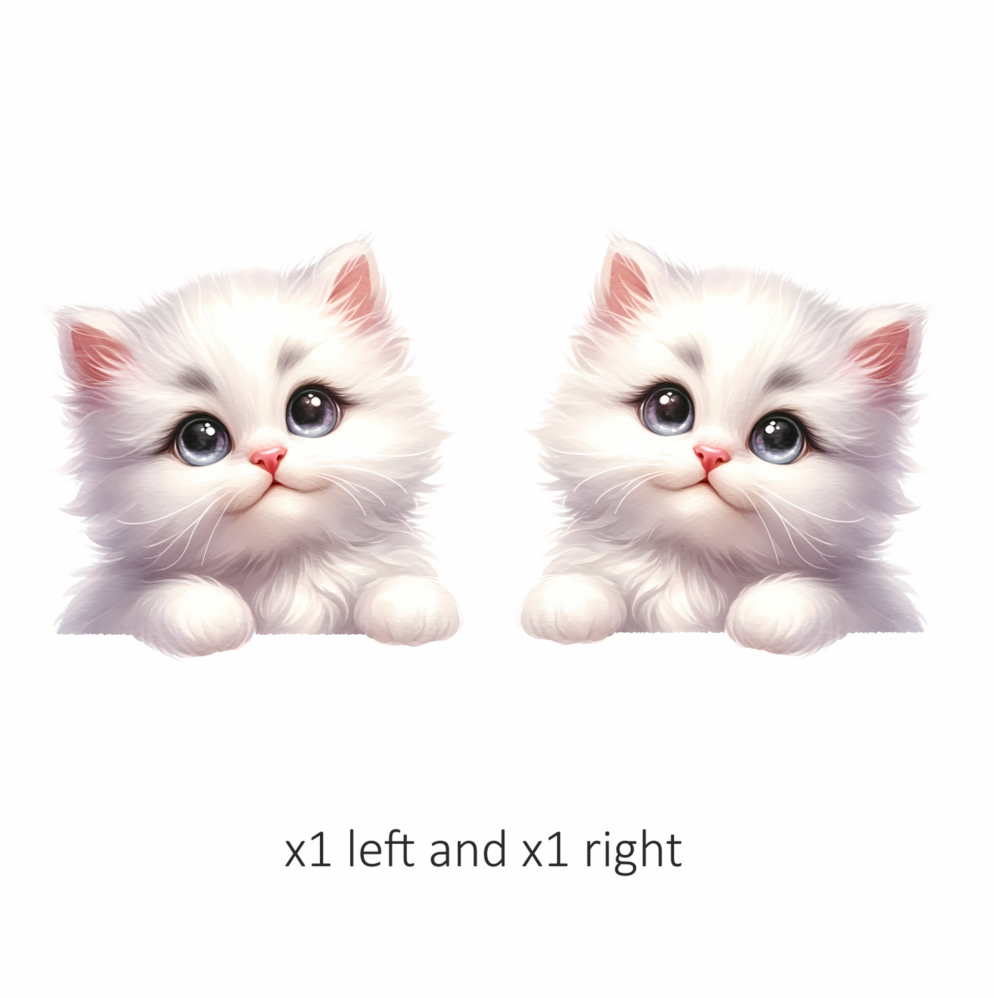 White Fluffy Kitten Persian Cute Vinyl Sticker Decal