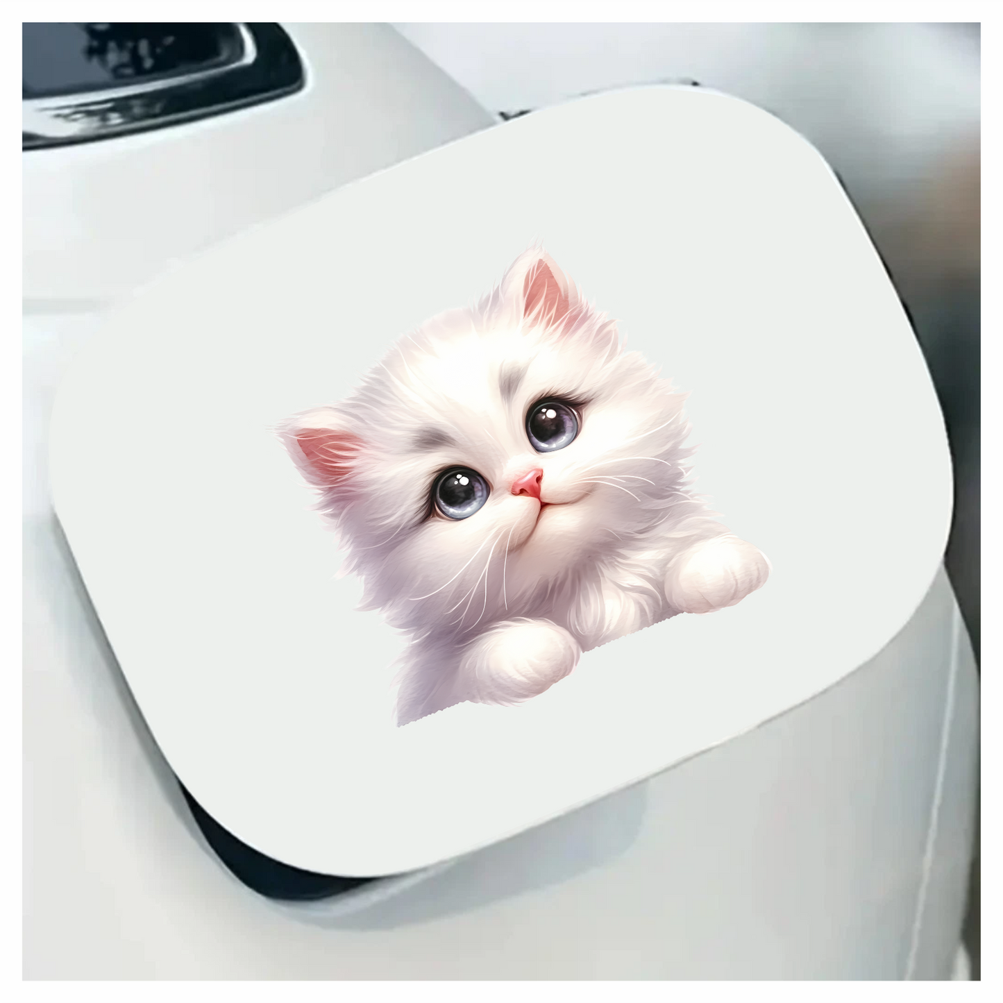 White Fluffy Kitten Persian Cute Vinyl Sticker Decal