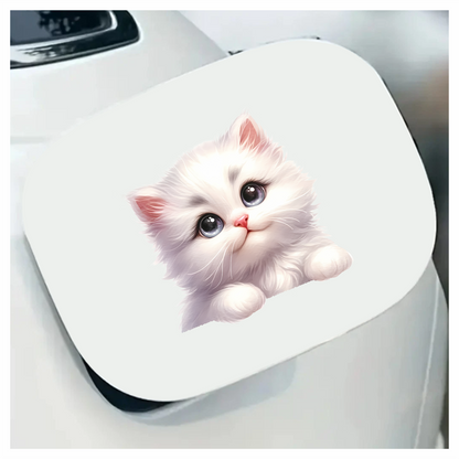 White Fluffy Kitten Persian Cute Vinyl Sticker Decal