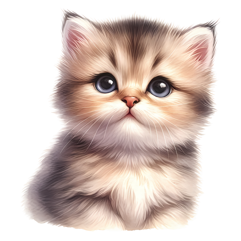 Brown Fluffy Kitten Persian Breed Vinyl Sticker Decal