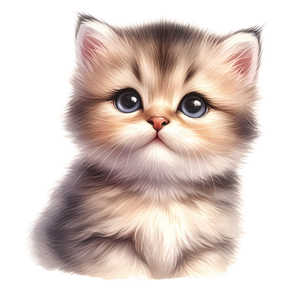 Brown Fluffy Kitten Persian Breed Vinyl Sticker Decal