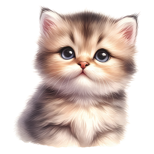 Brown Fluffy Kitten Persian Breed Vinyl Sticker Decal