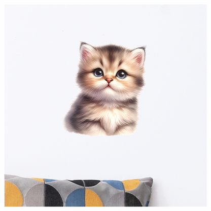 Brown Fluffy Kitten Persian Breed Vinyl Sticker Decal