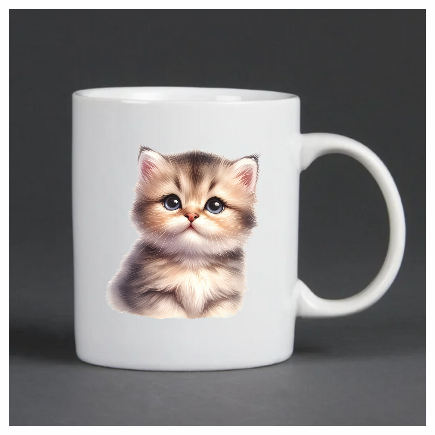 Brown Fluffy Kitten Persian Breed Vinyl Sticker Decal