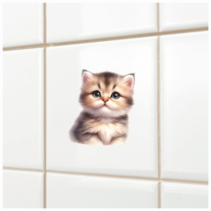 Brown Fluffy Kitten Persian Breed Vinyl Sticker Decal