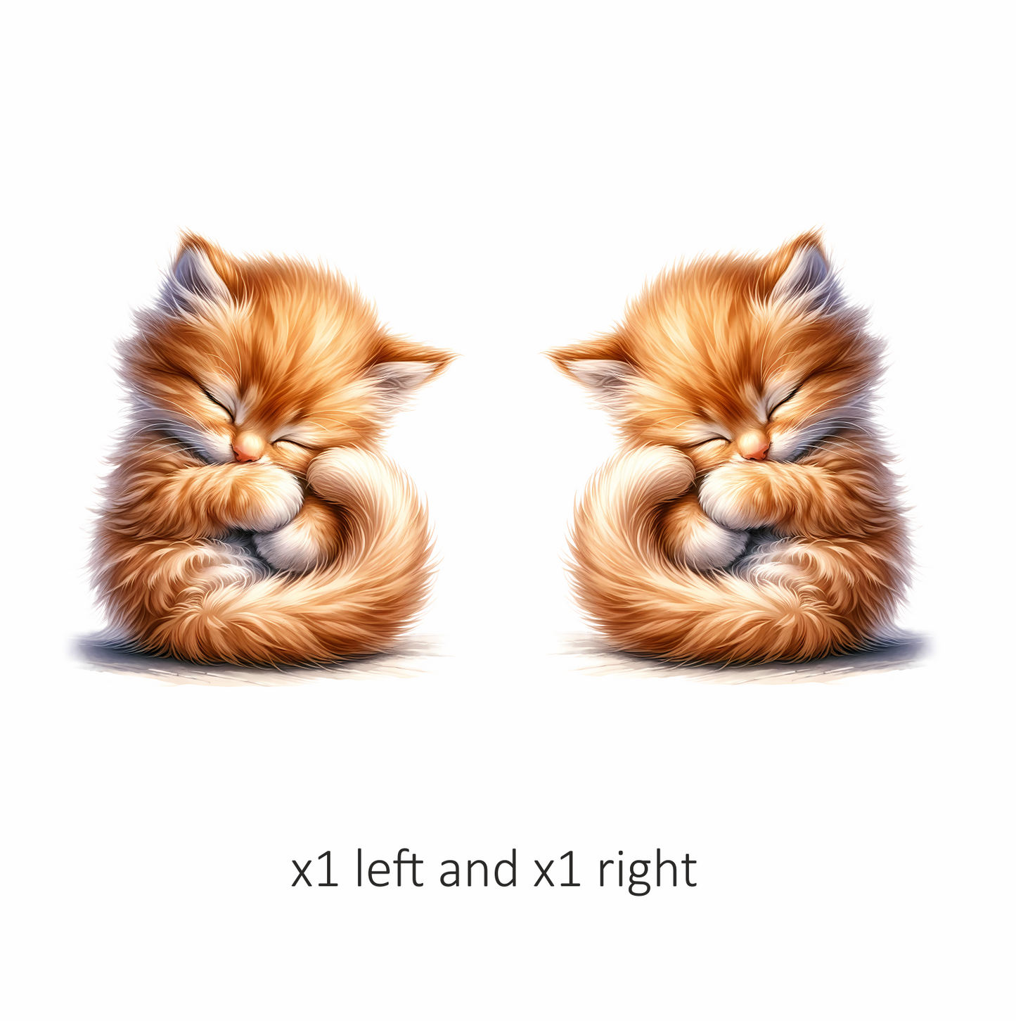 Orange Fluffy Kitten Sleeping Cute Vinyl Sticker Decal