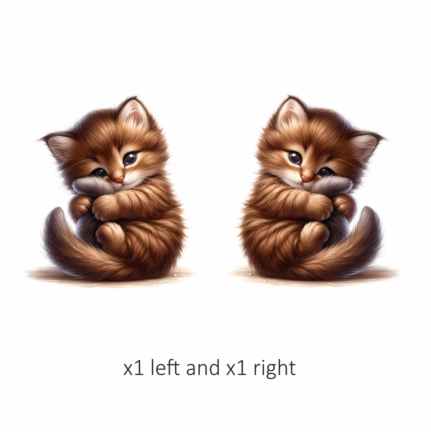 Brown Kitten Fluffy Tail Cute Vinyl Sticker Decal