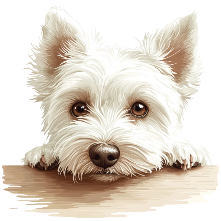 White Dog Westie Head Close Table Vinyl Sticker Decal