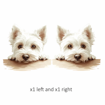 White Dog Westie Head Close Table Vinyl Sticker Decal