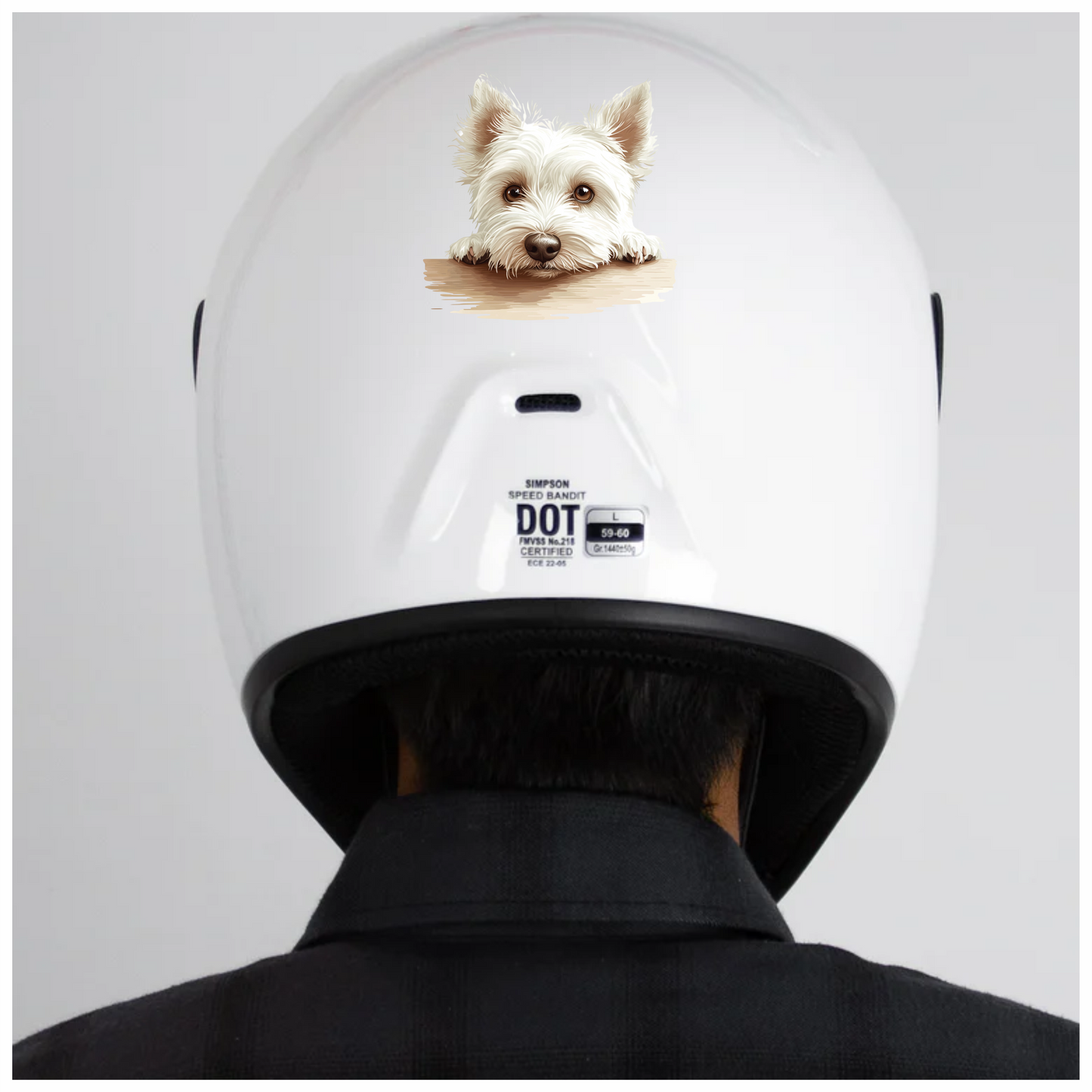 White Dog Westie Head Close Table Vinyl Sticker Decal